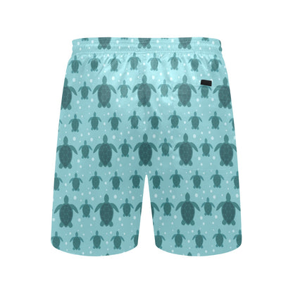 Sea Turtle Print Design LKS305 Men's Swim Trunks Beach Shorts