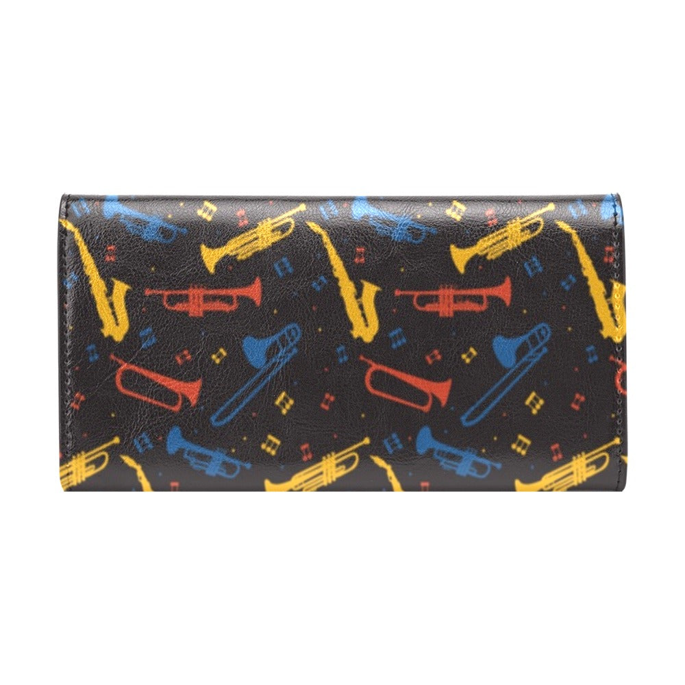 Saxophone Print Design LKS407 Women's Trifold Wallet