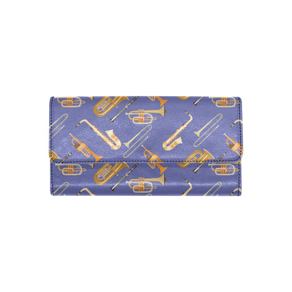 Trombone Pattern Print Design 02 Women's Trifold Wallet