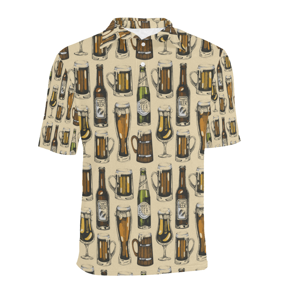 Beer Pattern Print Design 04 Men Polo Shirt
