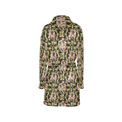 Baroque Pattern Print Design 02 Women's Fleece Robe