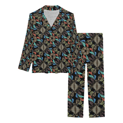 Ancient Greek Print Design LKS308 Women's Long Pajama Set