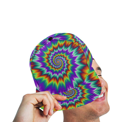 Optical illusion Pulsing fiery spirals Snapback Cap