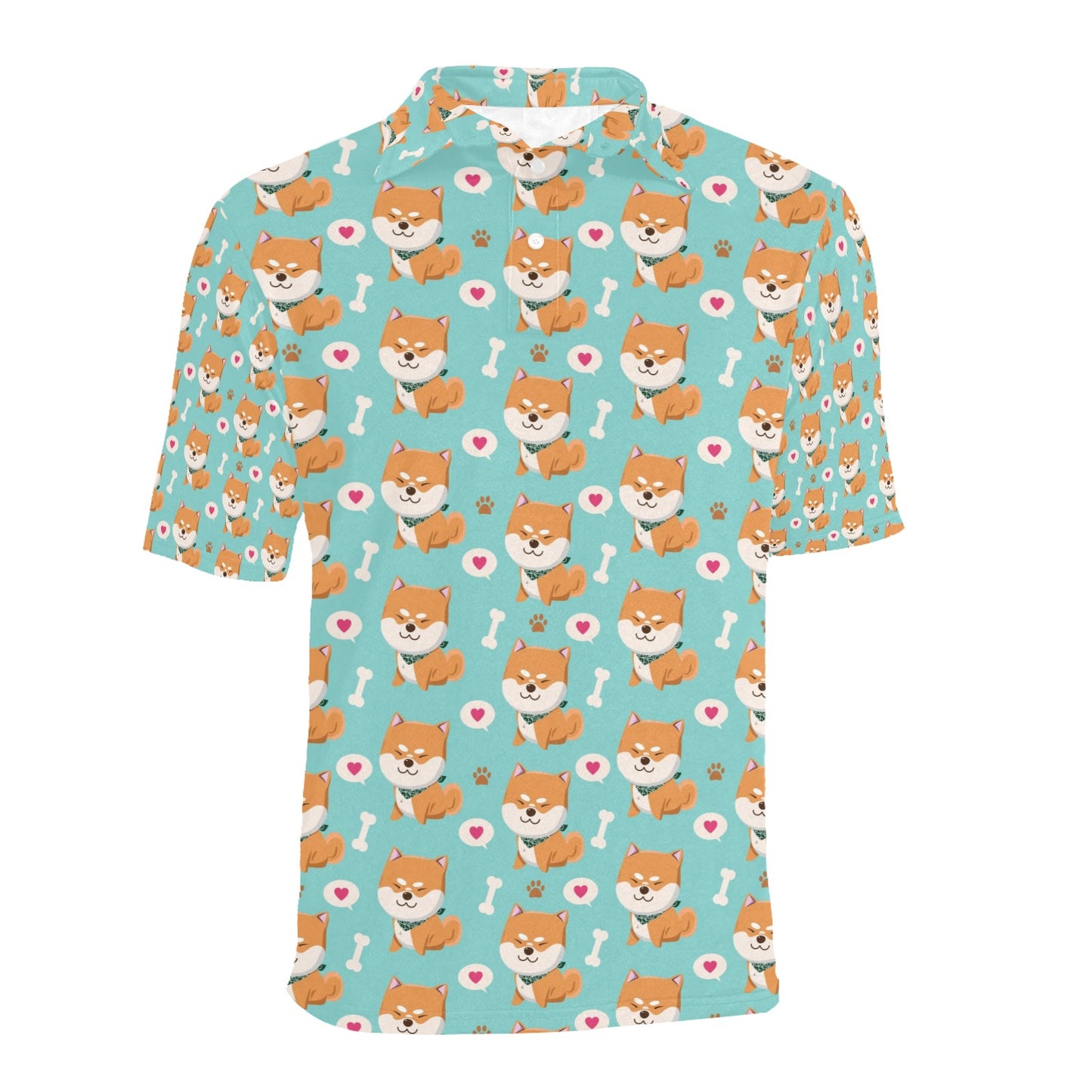 Shiba Inu Print Design LKS3013 Men Polo Shirt