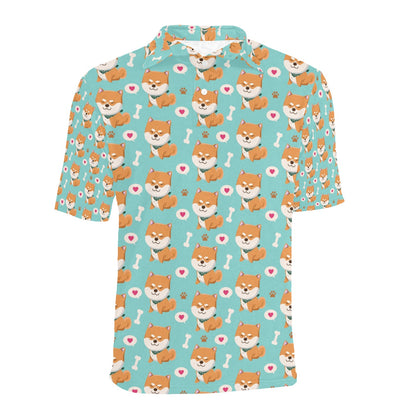 Shiba Inu Print Design LKS3013 Men Polo Shirt
