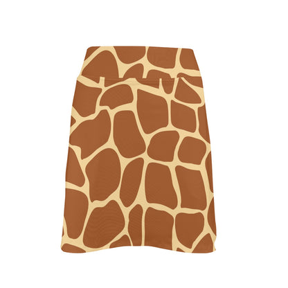 Giraffe Texture Print 17" Golf & Pickleball Skort with Pockets