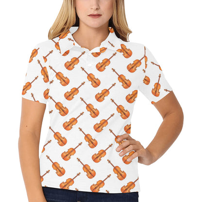 Violin Print Design LKS401 Women's Polo Shirt