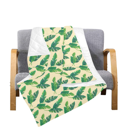 Banana Leaf Pattern Print Design 01 Premium Quilt