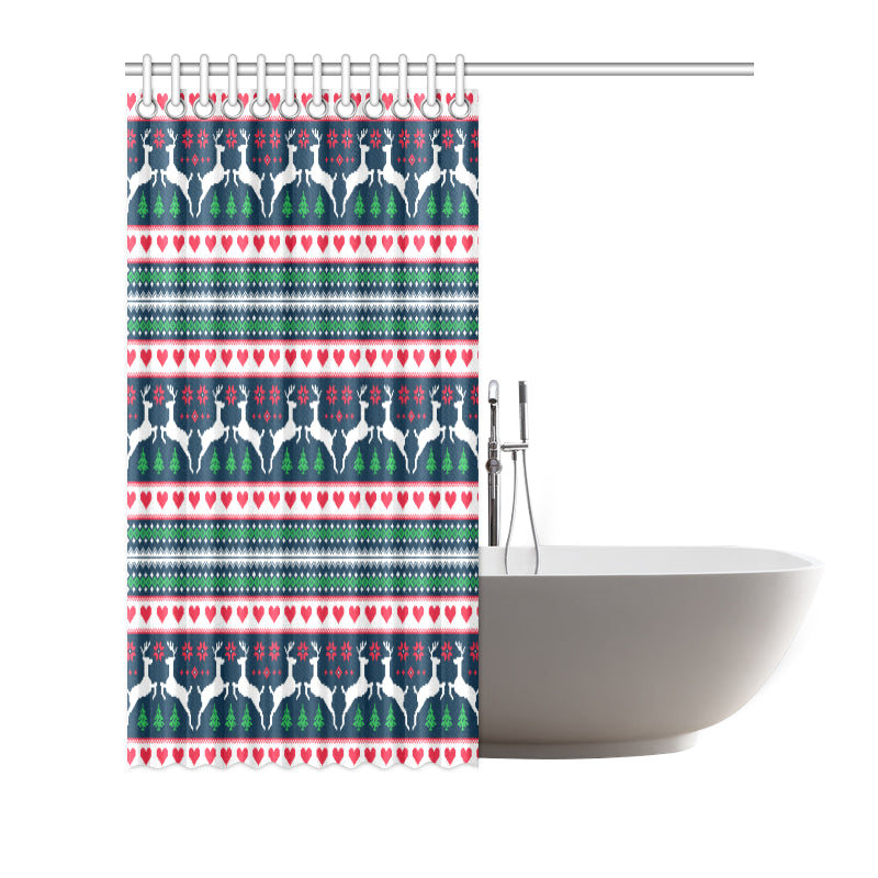 Reindeer Pattern Print Design 03 Shower Curtain