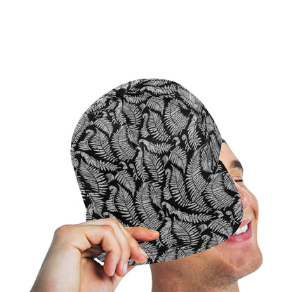 Fern Leave Black White Print Pattern Snapback Cap