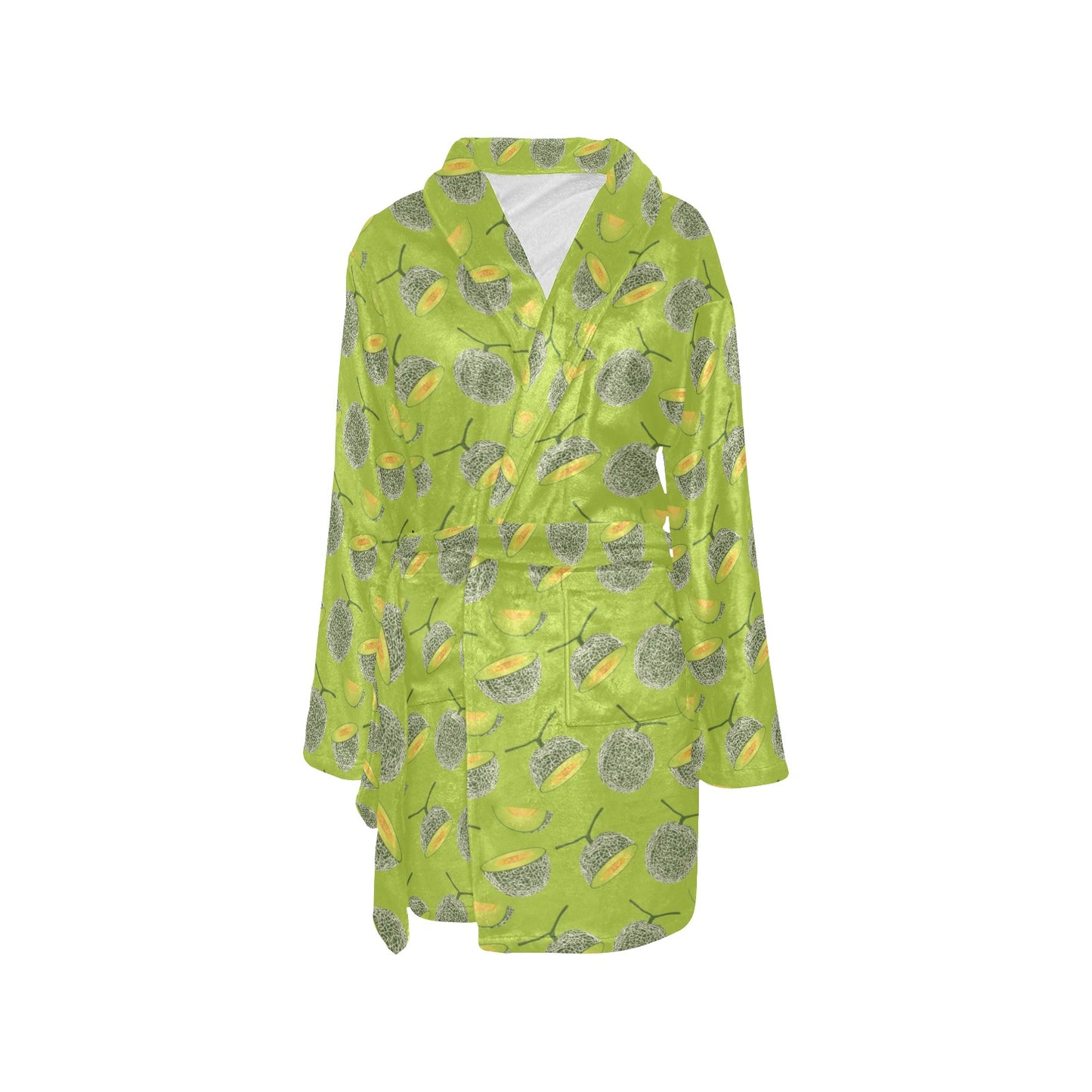 Cantaloupe Pattern Print Design 03 Women's Fleece Robe