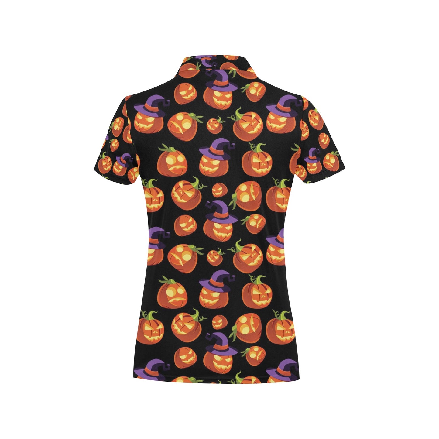 Witch Pumpkin Halloween Print LKS302 Women's Polo Shirt