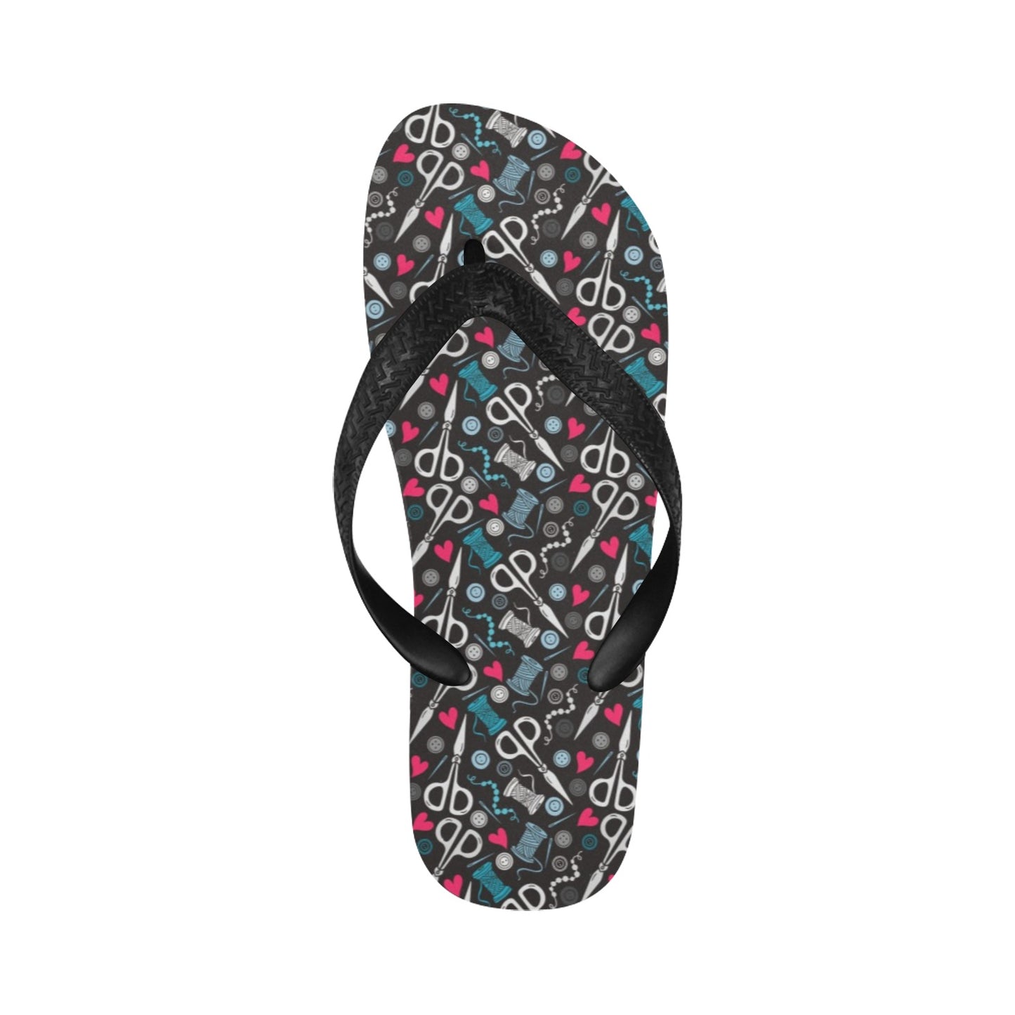 Sewing Equipment Print Design LKS305 Flip Flops