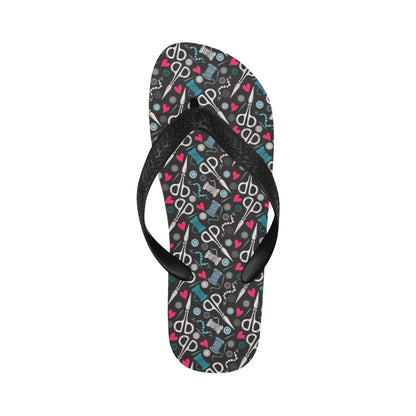 Sewing Equipment Print Design LKS305 Flip Flops