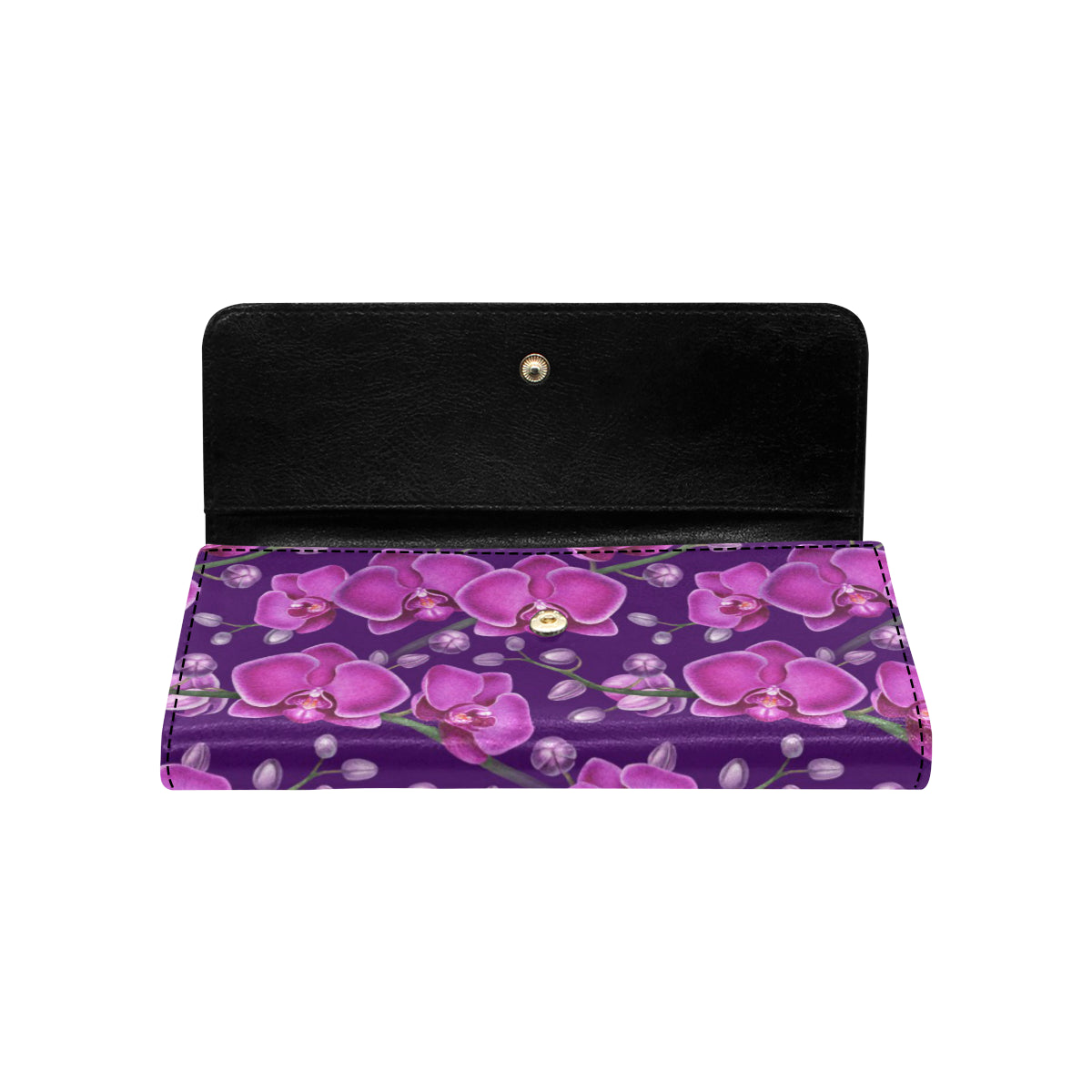 Orchid Pattern Print Design A03 Women's Trifold Wallet