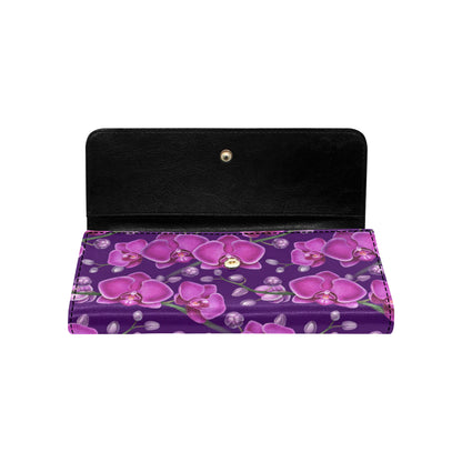 Orchid Pattern Print Design A03 Women's Trifold Wallet