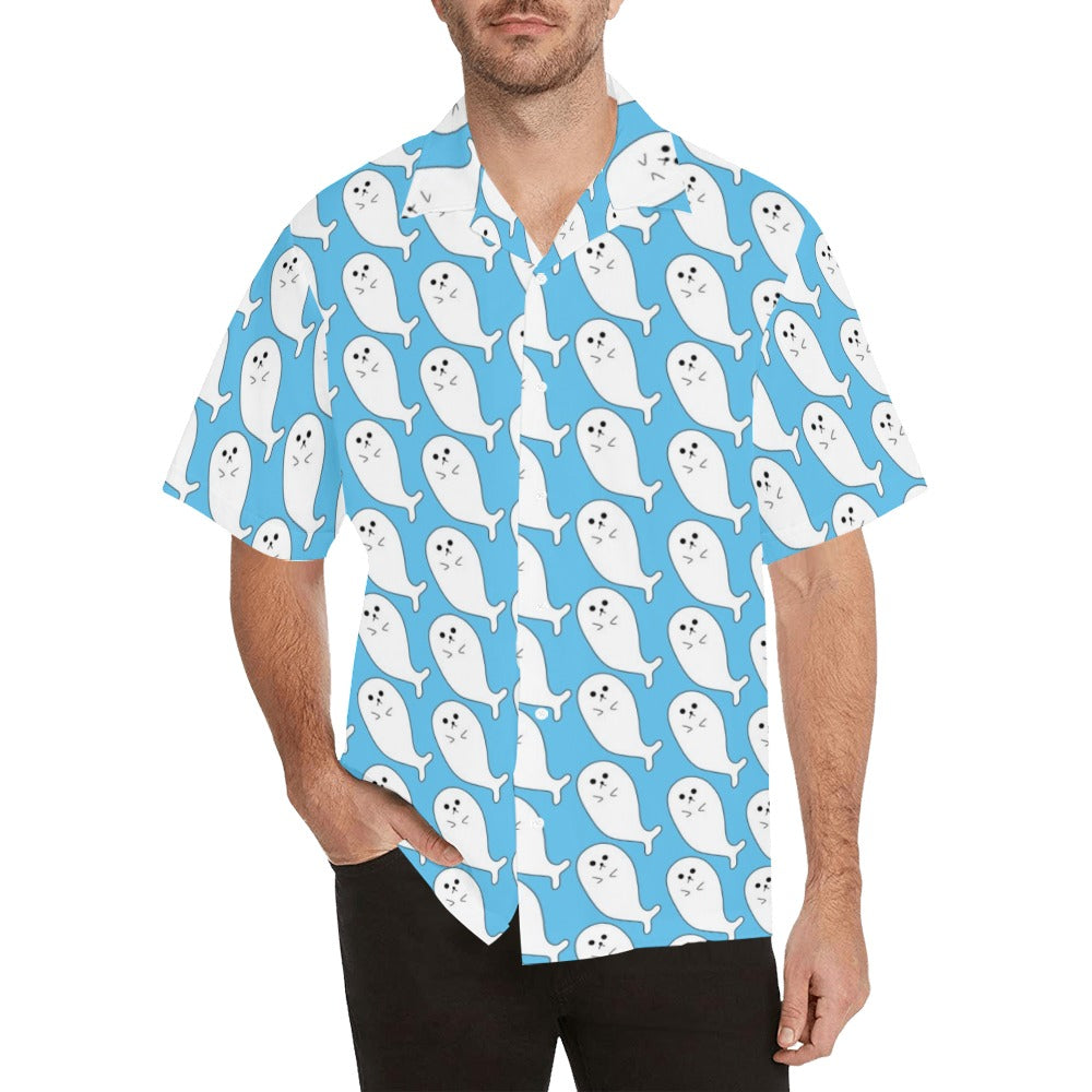 Sea Lion Print Design LKS402 Men's Men's Hawaiian Shirt