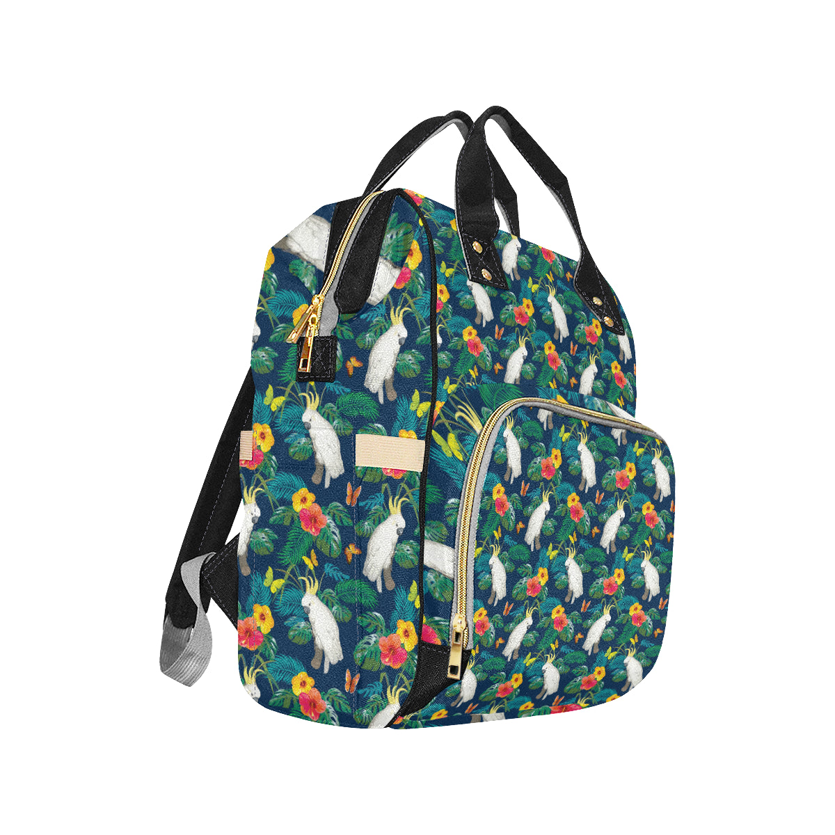 Cockatoo Tropical Pattern Print Design 02 Diaper Bag Backpack