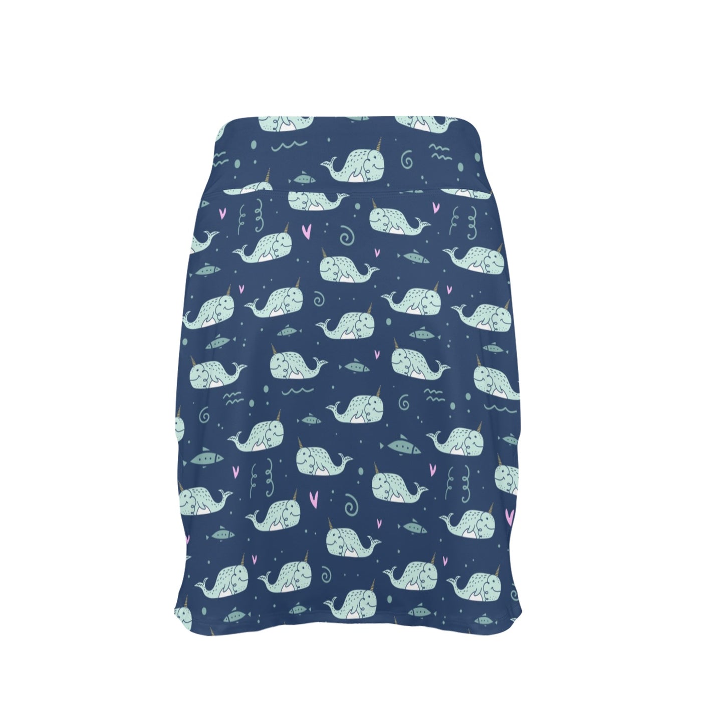 Narwhal Design Print 17" Golf & Pickleball Skort with Pockets