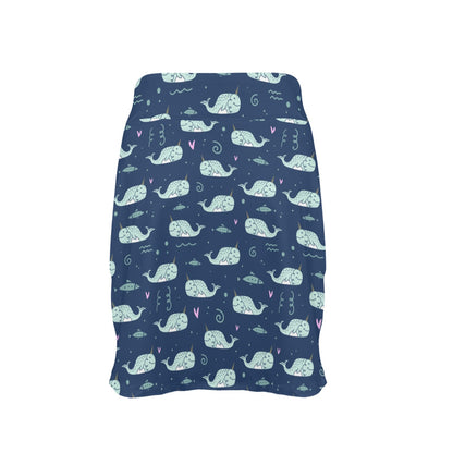 Narwhal Design Print 17" Golf & Pickleball Skort with Pockets