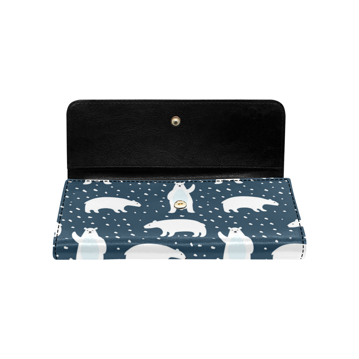 Polar Bear Pattern Print Design A02 Women's Trifold Wallet