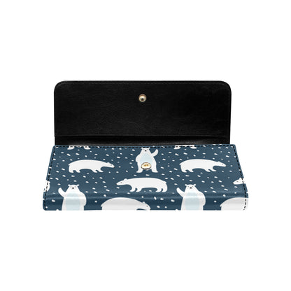 Polar Bear Pattern Print Design A02 Women's Trifold Wallet