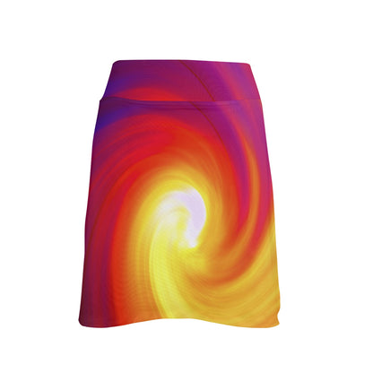 Vortex Twist Swirl Flame Themed 17" Golf & Pickleball Skort with Pockets