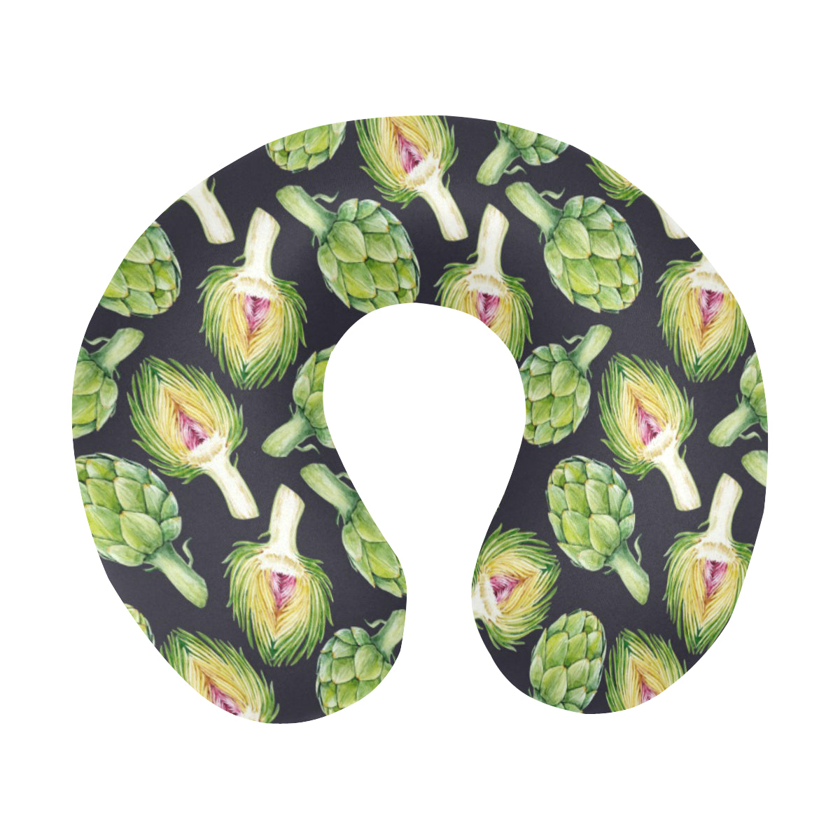 Artichoke Pattern Print Design 01 U-Shaped Travel Neck Pillow
