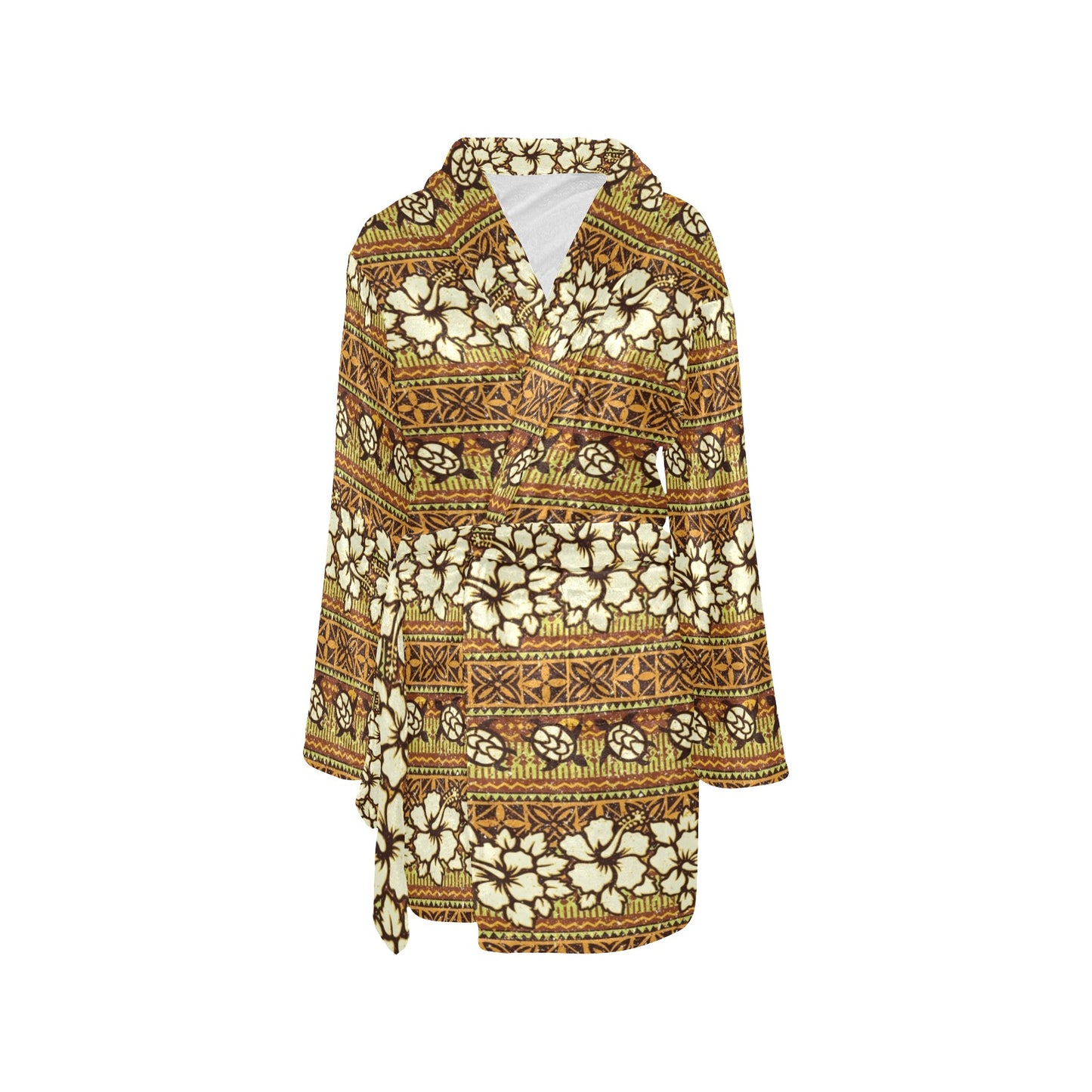 Hawaiian Themed Pattern Print Design H015 Women's Fleece Robe