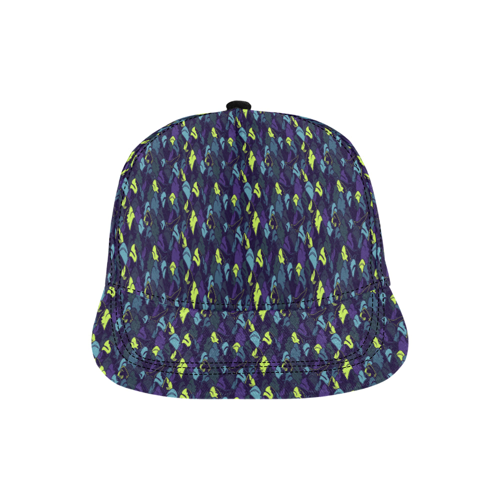 Shark Neon color Print Snapback Cap