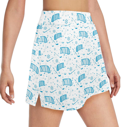 Hockey Print Design LKS303 17" Golf & Pickleball Skort with Pockets