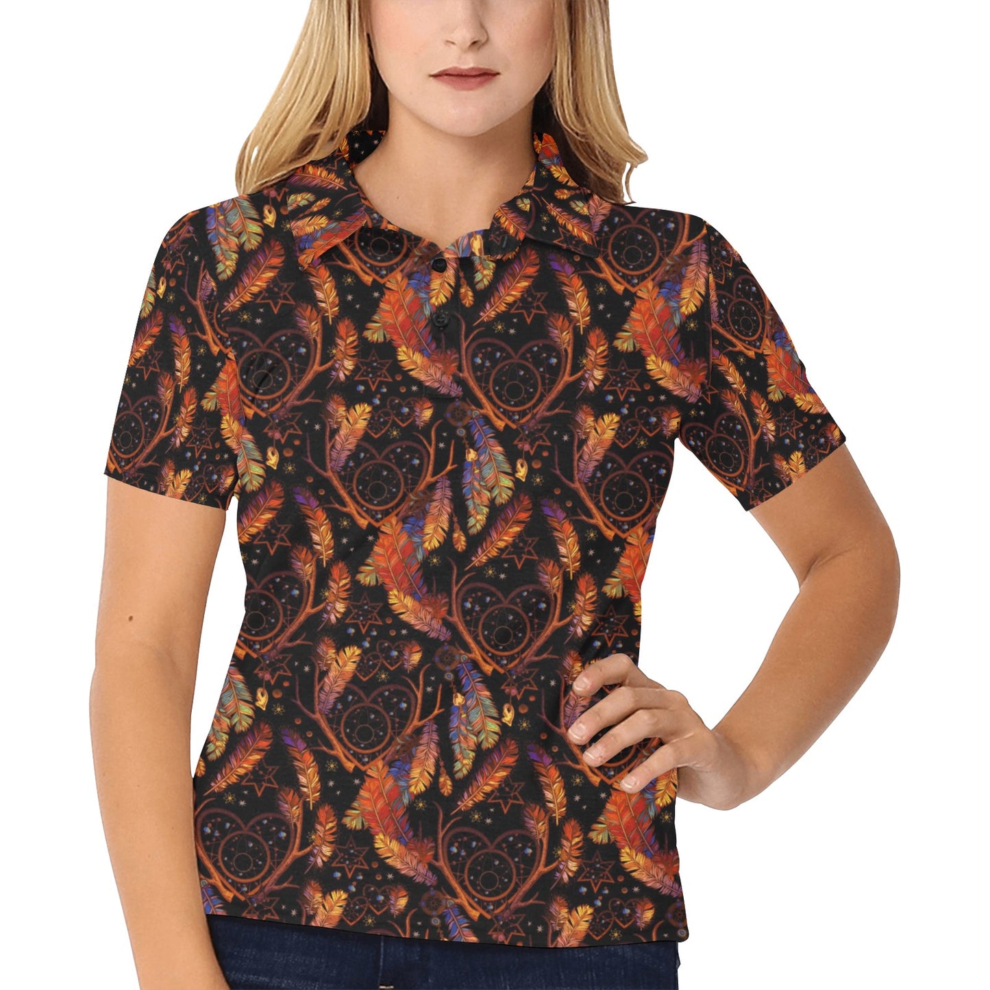 Dream Catcher Native American Design Women's Polo Shirt