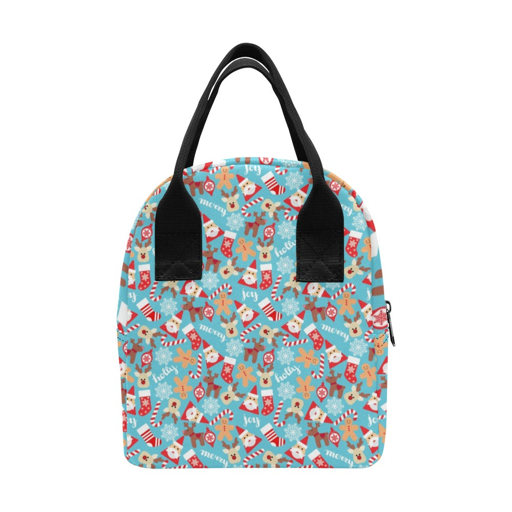Santa Christmas Themed Print Design LKS306 Insulated Lunch Bag