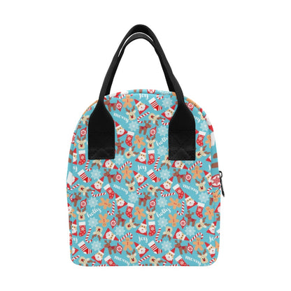 Santa Christmas Themed Print Design LKS306 Insulated Lunch Bag