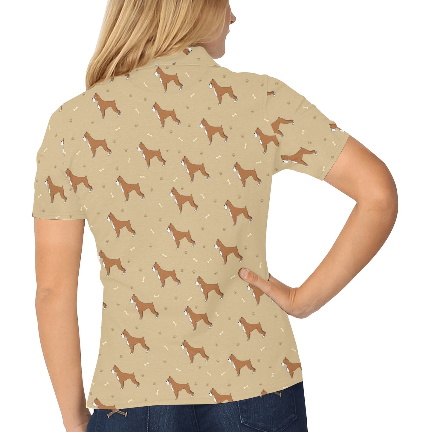 Boxers Pattern Print Design 02 Women's Polo Shirt