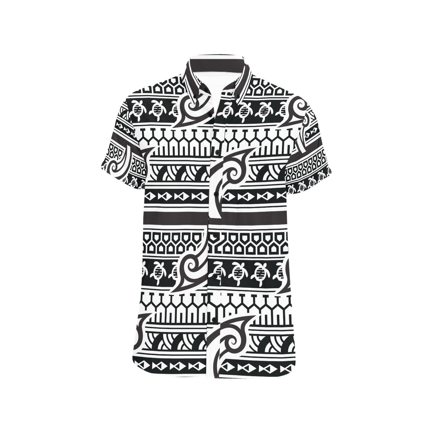 Samoan Style Print Design LKS305 Men Short Sleeve Button Up Shirt