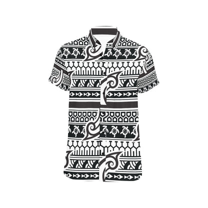 Samoan Style Print Design LKS305 Men Short Sleeve Button Up Shirt