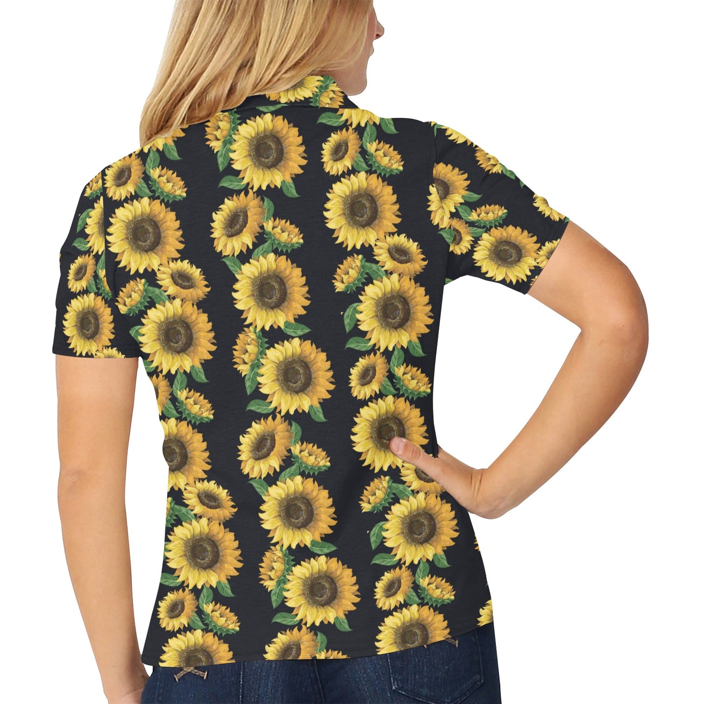 Sunflower Print Design LKS306 Women's Polo Shirt