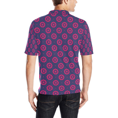 Water Lily Print Design LKS301 Men Polo Shirt