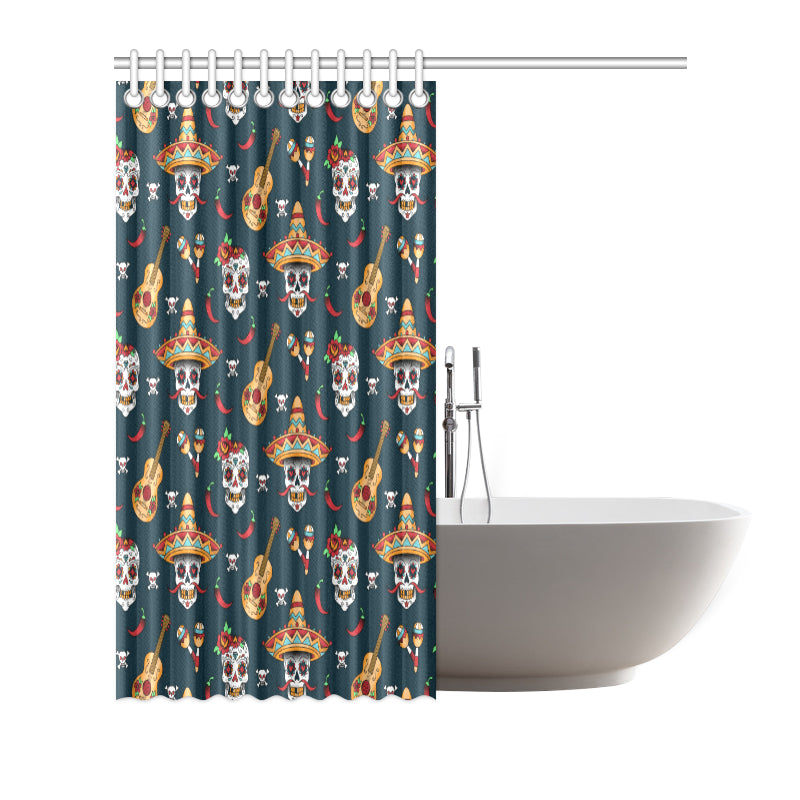 sugar skull Mexican Shower Curtain