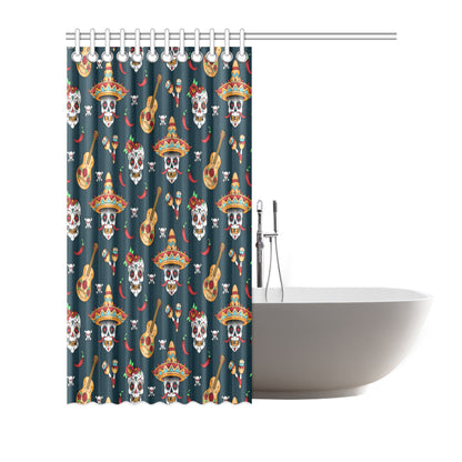 sugar skull Mexican Shower Curtain