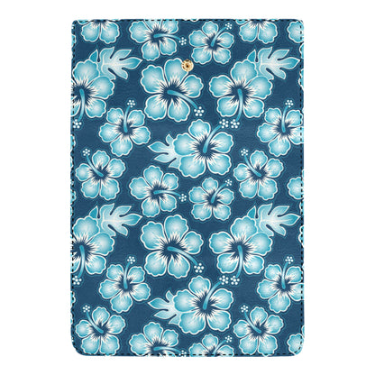 Blue Hibiscus Pattern Print Design HB011 Women's Trifold Wallet
