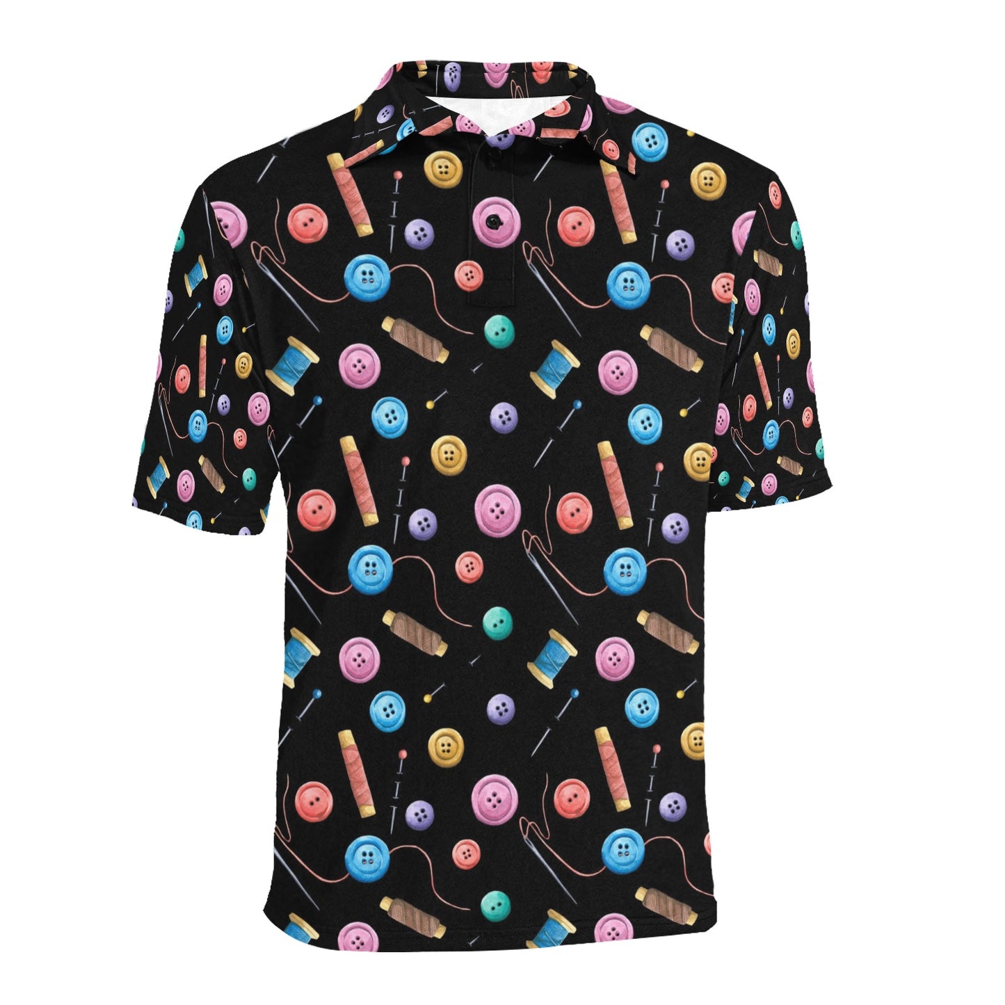 Sewing Print Design LKS309 Men Polo Shirt