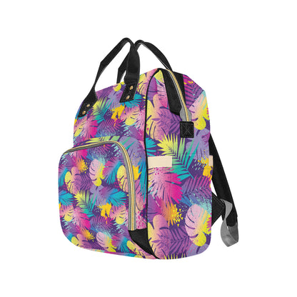 Palm Leaf Pattern Print Design A04 Diaper Bag Backpack