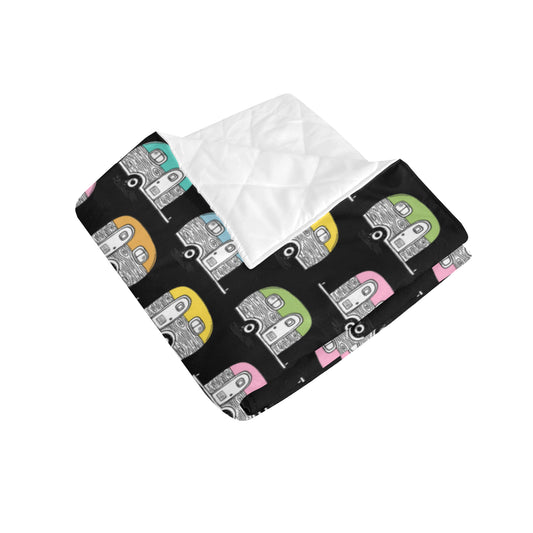 Camper Pattern Camping Themed No 2 Print Premium Quilt