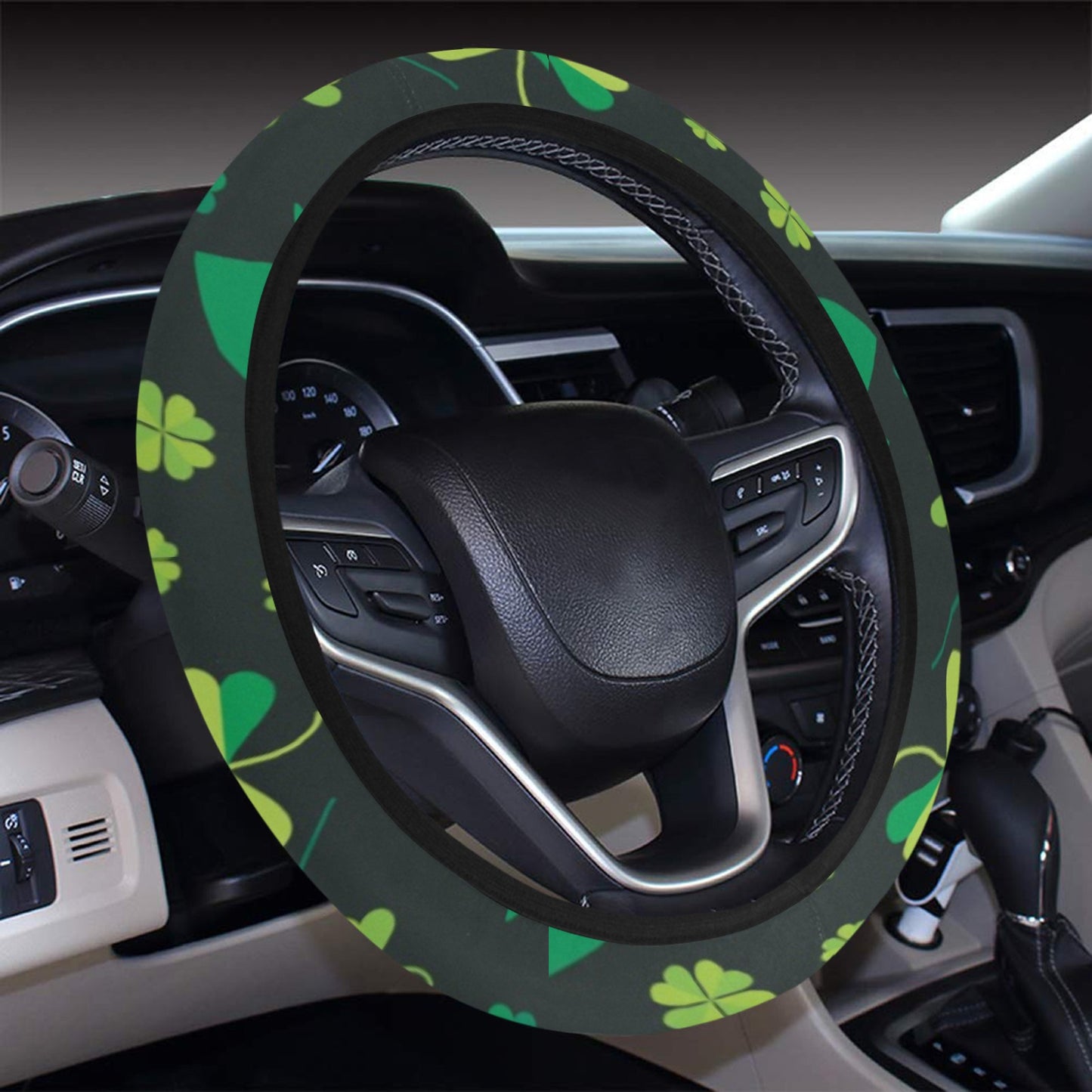 Shamrock Saint Patrick's Day Print Design LKS304 Steering Wheel Cover with Elastic Edge