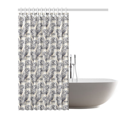 Owl Realistic Themed Design Print Shower Curtain
