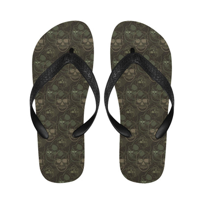 Skull Camo Style Print Design LKS308 Flip Flops