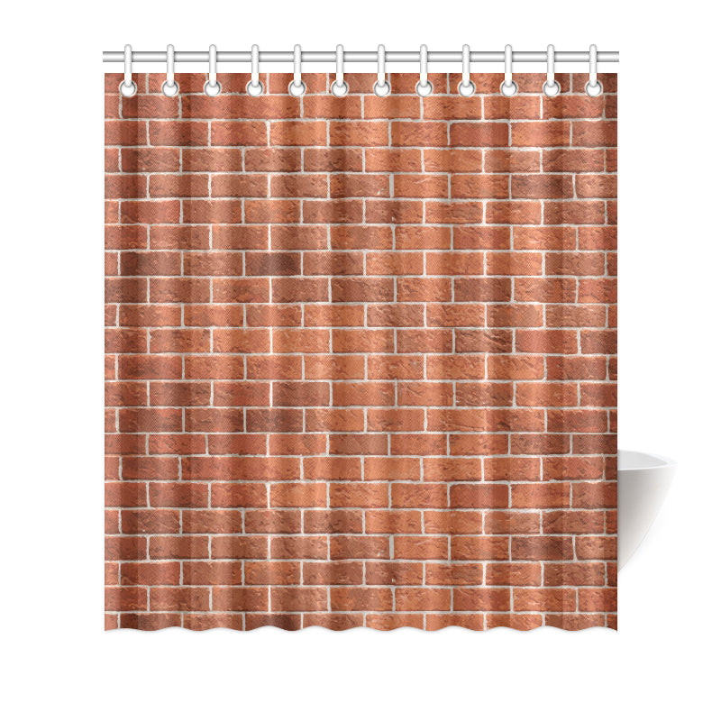 Brick Brown Pattern Print Design 02 Shower Curtain
