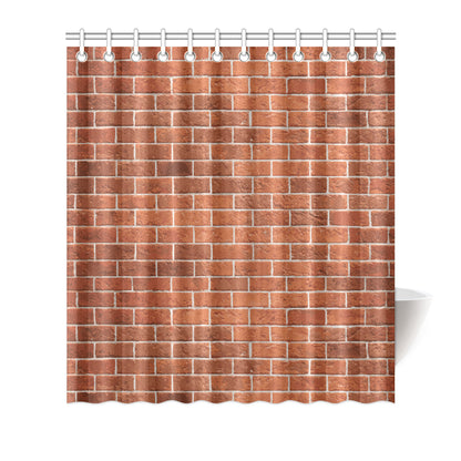 Brick Brown Pattern Print Design 02 Shower Curtain